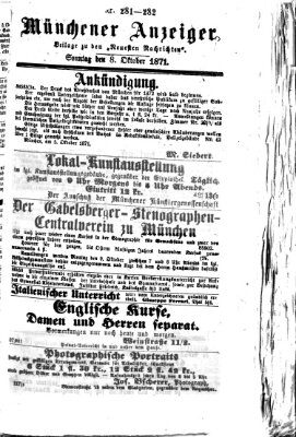 Münchener Anzeiger (Münchner neueste Nachrichten) Sonntag 8. Oktober 1871