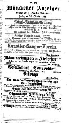 Münchener Anzeiger (Münchner neueste Nachrichten) Freitag 20. Oktober 1871