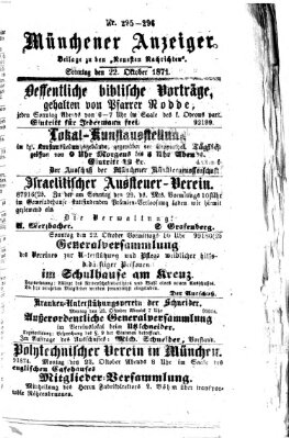 Münchener Anzeiger (Münchner neueste Nachrichten) Sonntag 22. Oktober 1871