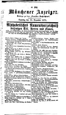 Münchener Anzeiger (Münchner neueste Nachrichten) Samstag 30. Dezember 1871