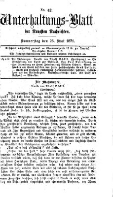 Neueste Nachrichten aus dem Gebiete der Politik. Unterhaltungs-Blatt der Neuesten Nachrichten (Münchner neueste Nachrichten) Donnerstag 25. Mai 1871