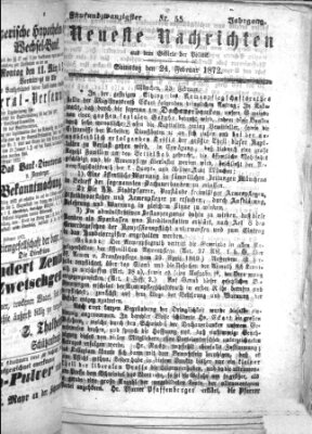 Neueste Nachrichten aus dem Gebiete der Politik (Münchner neueste Nachrichten) Samstag 24. Februar 1872