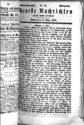 Neueste Nachrichten aus dem Gebiete der Politik (Münchner neueste Nachrichten) Mittwoch 6. März 1872