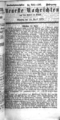 Neueste Nachrichten aus dem Gebiete der Politik (Münchner neueste Nachrichten) Sonntag 14. April 1872