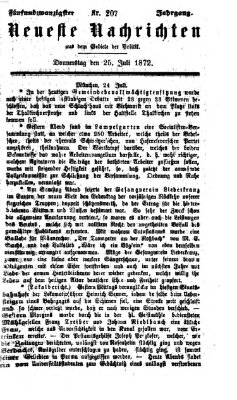 Neueste Nachrichten aus dem Gebiete der Politik (Münchner neueste Nachrichten) Donnerstag 25. Juli 1872