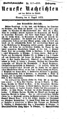 Neueste Nachrichten aus dem Gebiete der Politik (Münchner neueste Nachrichten) Sonntag 4. August 1872