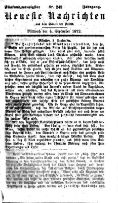 Neueste Nachrichten aus dem Gebiete der Politik (Münchner neueste Nachrichten) Mittwoch 4. September 1872