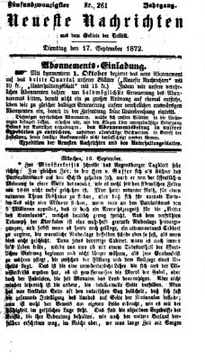 Neueste Nachrichten aus dem Gebiete der Politik (Münchner neueste Nachrichten) Dienstag 17. September 1872