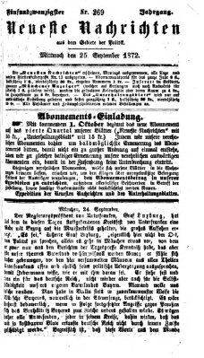 Neueste Nachrichten aus dem Gebiete der Politik (Münchner neueste Nachrichten) Mittwoch 25. September 1872