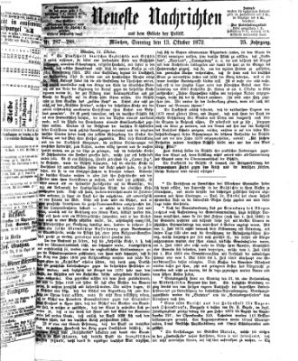 Neueste Nachrichten aus dem Gebiete der Politik (Münchner neueste Nachrichten) Sonntag 13. Oktober 1872