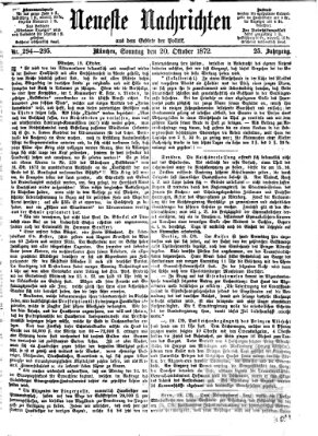 Neueste Nachrichten aus dem Gebiete der Politik (Münchner neueste Nachrichten) Sonntag 20. Oktober 1872