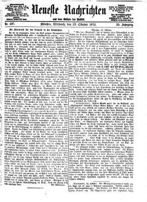 Neueste Nachrichten aus dem Gebiete der Politik (Münchner neueste Nachrichten) Mittwoch 23. Oktober 1872