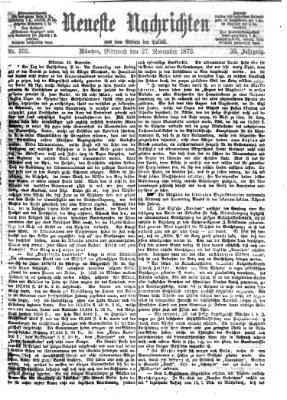 Neueste Nachrichten aus dem Gebiete der Politik (Münchner neueste Nachrichten) Mittwoch 27. November 1872