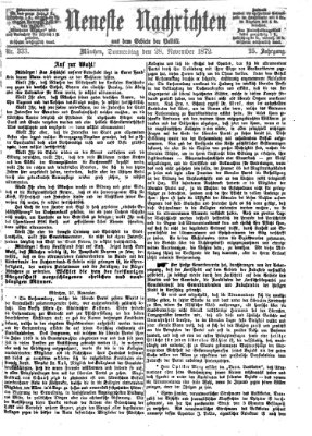 Neueste Nachrichten aus dem Gebiete der Politik (Münchner neueste Nachrichten) Donnerstag 28. November 1872