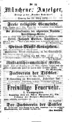 Münchener Anzeiger (Münchner neueste Nachrichten) Samstag 23. März 1872