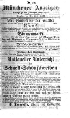 Münchener Anzeiger (Münchner neueste Nachrichten) Dienstag 30. April 1872