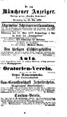 Münchener Anzeiger (Münchner neueste Nachrichten) Donnerstag 23. Mai 1872