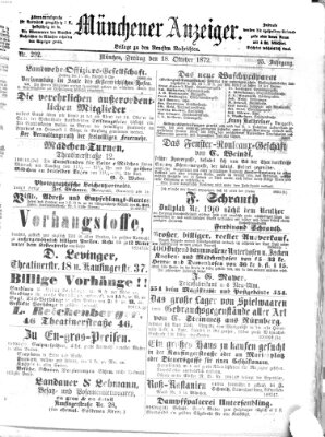 Münchener Anzeiger (Münchner neueste Nachrichten) Freitag 18. Oktober 1872