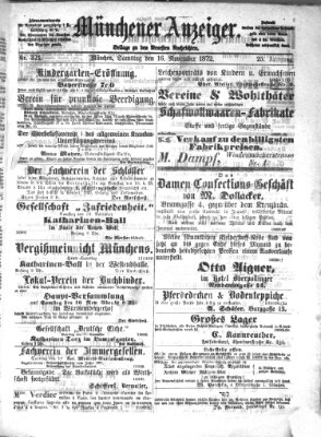 Münchener Anzeiger (Münchner neueste Nachrichten) Samstag 16. November 1872