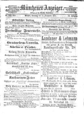 Münchener Anzeiger (Münchner neueste Nachrichten) Sonntag 17. November 1872