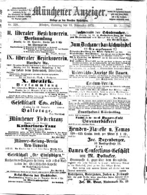 Münchener Anzeiger (Münchner neueste Nachrichten) Samstag 23. November 1872