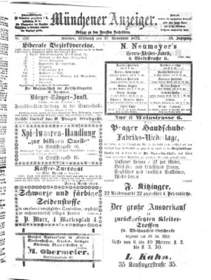 Münchener Anzeiger (Münchner neueste Nachrichten) Mittwoch 27. November 1872