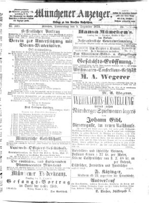 Münchener Anzeiger (Münchner neueste Nachrichten) Donnerstag 5. Dezember 1872