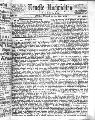 Neueste Nachrichten aus dem Gebiete der Politik (Münchner neueste Nachrichten) Mittwoch 26. März 1873