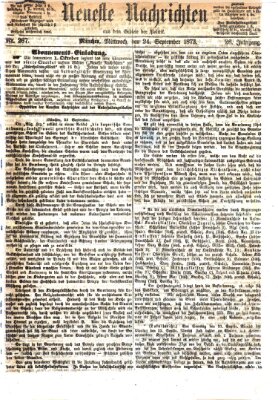 Neueste Nachrichten aus dem Gebiete der Politik (Münchner neueste Nachrichten) Mittwoch 24. September 1873