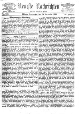 Neueste Nachrichten aus dem Gebiete der Politik (Münchner neueste Nachrichten) Donnerstag 25. September 1873