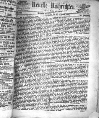 Neueste Nachrichten aus dem Gebiete der Politik (Münchner neueste Nachrichten) Samstag 18. Oktober 1873