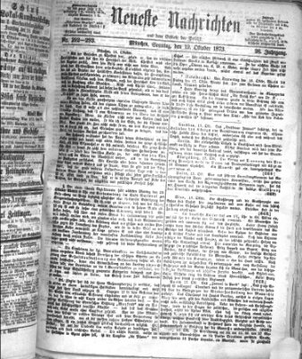 Neueste Nachrichten aus dem Gebiete der Politik (Münchner neueste Nachrichten) Sonntag 19. Oktober 1873