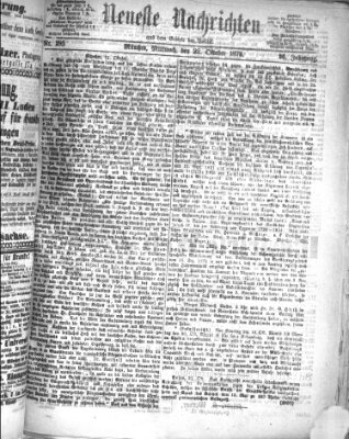 Neueste Nachrichten aus dem Gebiete der Politik (Münchner neueste Nachrichten) Mittwoch 22. Oktober 1873