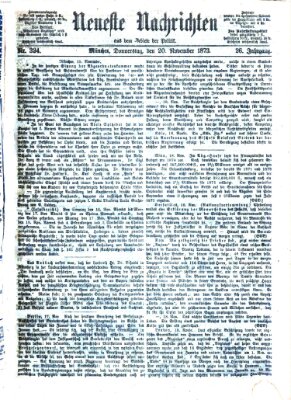 Neueste Nachrichten aus dem Gebiete der Politik (Münchner neueste Nachrichten) Donnerstag 20. November 1873