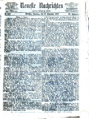 Neueste Nachrichten aus dem Gebiete der Politik (Münchner neueste Nachrichten) Samstag 13. Dezember 1873