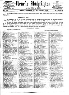 Neueste Nachrichten aus dem Gebiete der Politik (Münchner neueste Nachrichten) Donnerstag 18. Dezember 1873