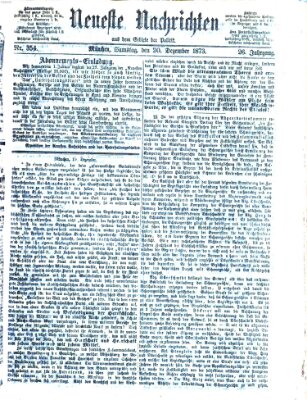 Neueste Nachrichten aus dem Gebiete der Politik (Münchner neueste Nachrichten) Samstag 20. Dezember 1873