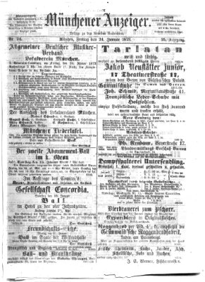 Münchener Anzeiger (Münchner neueste Nachrichten) Freitag 24. Januar 1873