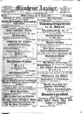 Münchener Anzeiger (Münchner neueste Nachrichten) Samstag 25. Januar 1873