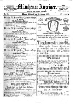 Münchener Anzeiger (Münchner neueste Nachrichten) Mittwoch 29. Januar 1873