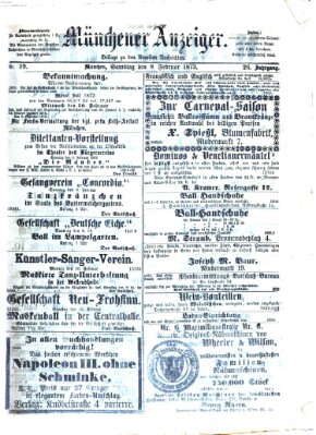 Münchener Anzeiger (Münchner neueste Nachrichten) Samstag 8. Februar 1873