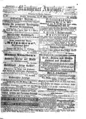 Münchener Anzeiger (Münchner neueste Nachrichten) Donnerstag 13. März 1873