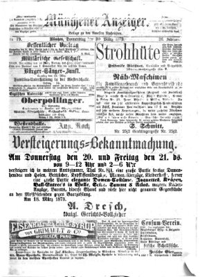 Münchener Anzeiger (Münchner neueste Nachrichten) Donnerstag 20. März 1873