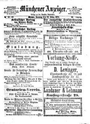 Münchener Anzeiger (Münchner neueste Nachrichten) Sonntag 23. März 1873