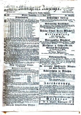 Münchener Anzeiger (Münchner neueste Nachrichten) Donnerstag 3. April 1873