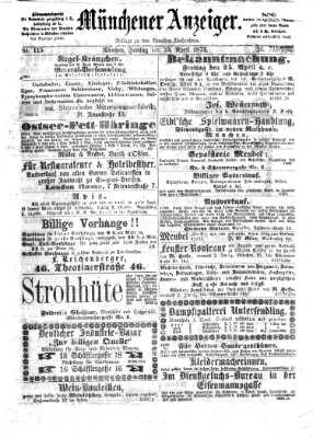 Münchener Anzeiger (Münchner neueste Nachrichten) Freitag 25. April 1873