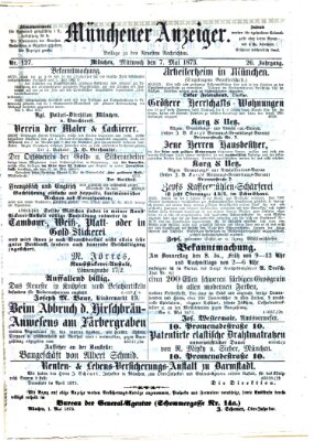 Münchener Anzeiger (Münchner neueste Nachrichten) Mittwoch 7. Mai 1873