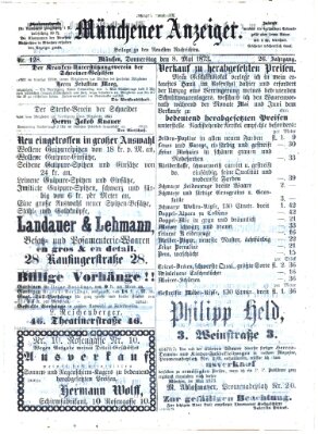 Münchener Anzeiger (Münchner neueste Nachrichten) Donnerstag 8. Mai 1873