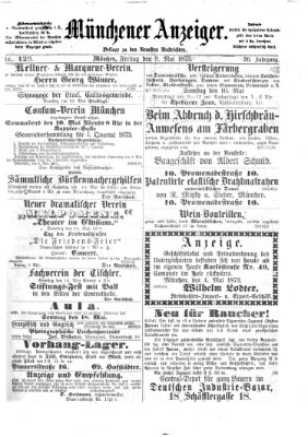 Münchener Anzeiger (Münchner neueste Nachrichten) Freitag 9. Mai 1873