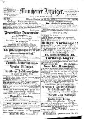 Münchener Anzeiger (Münchner neueste Nachrichten) Dienstag 13. Mai 1873